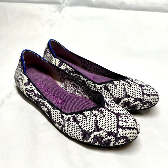 Rothy's The Flat Round Women’s 10 Secret Garden Floral Wisteria Violet Retired - Picture 1 of 10